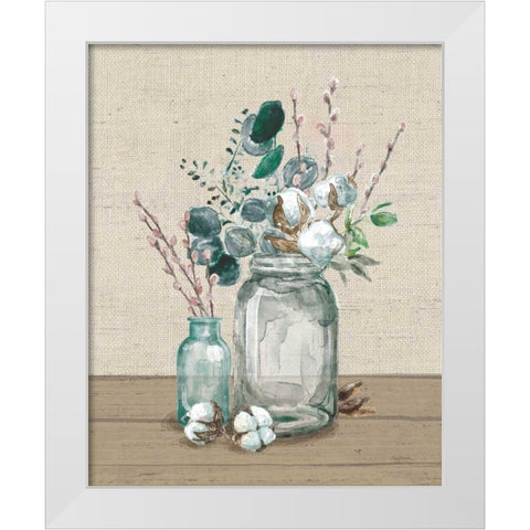 Cotton Bouquet II No Pattern White Modern Wood Framed Art Print by Urban, Mary