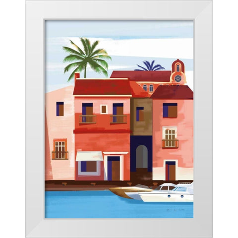 Las Palmas IV White Modern Wood Framed Art Print by Escalante, Omar
