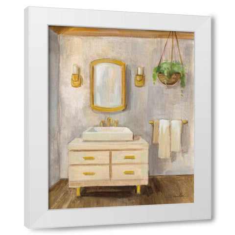 Attic Bathroom I Crop White Modern Wood Framed Art Print by Vassileva, Silvia