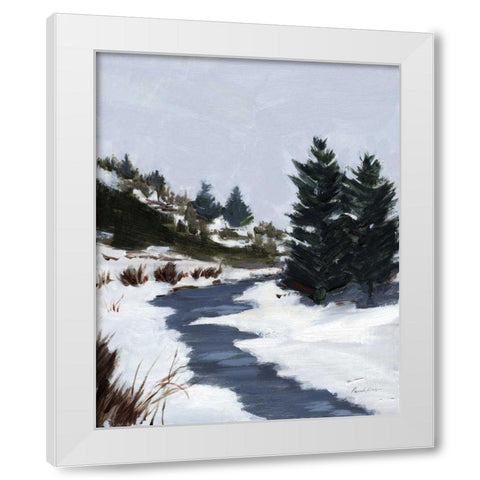 Winter Trails White Modern Wood Framed Art Print by Munger, Pamela