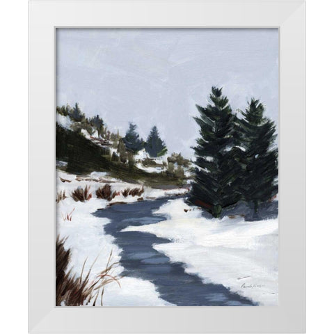 Winter Trails White Modern Wood Framed Art Print by Munger, Pamela