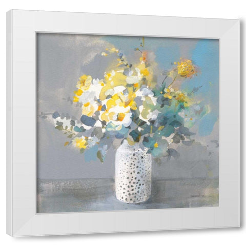 Touch of Spring I White Modern Wood Framed Art Print by Nai, Danhui