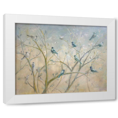 Spring Gathering White Modern Wood Framed Art Print by Nai, Danhui