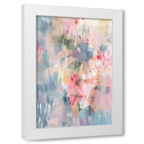 Soothing Abstract White Modern Wood Framed Art Print by Nai, Danhui