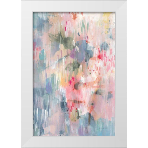 Soothing Abstract White Modern Wood Framed Art Print by Nai, Danhui