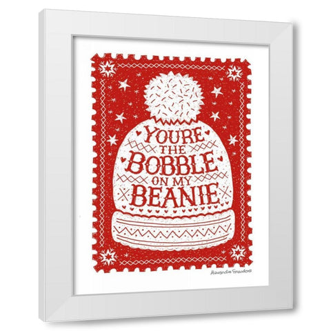 Bobble on My Beanie White Modern Wood Framed Art Print by Snowdon, Alexandra