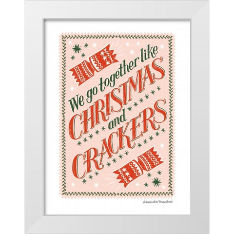 Christmas Crackers White Modern Wood Framed Art Print by Snowdon, Alexandra