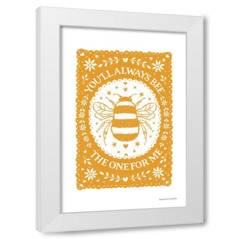 Bee the One White Modern Wood Framed Art Print by Snowdon, Alexandra
