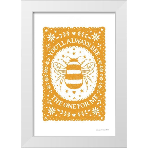 Bee the One White Modern Wood Framed Art Print by Snowdon, Alexandra