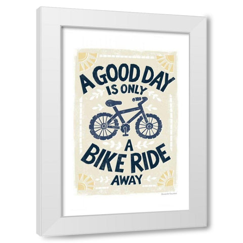 Good Day Bike Ride White Modern Wood Framed Art Print by Snowdon, Alexandra