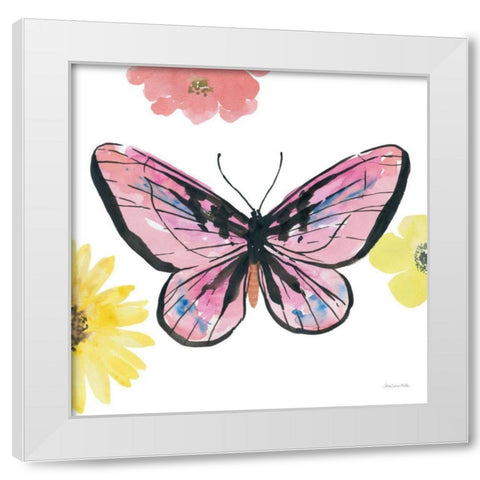 Beautiful Butterfly I Pink White Modern Wood Framed Art Print by Miller, Sara Zieve