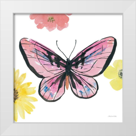 Beautiful Butterfly I Pink White Modern Wood Framed Art Print by Miller, Sara Zieve