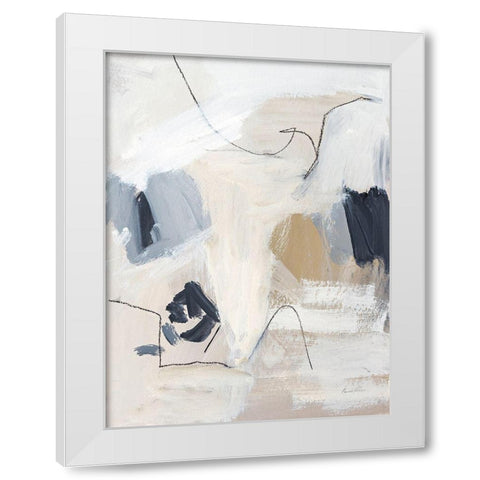 Neutral Abstract II White Modern Wood Framed Art Print by Munger, Pamela