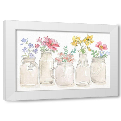 Peaceful Petals I White Modern Wood Framed Art Print by Grove, Beth