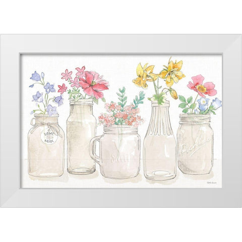 Peaceful Petals I White Modern Wood Framed Art Print by Grove, Beth