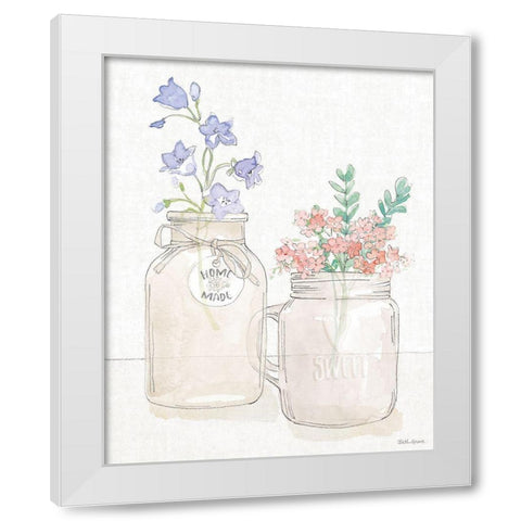 Peaceful Petals II White Modern Wood Framed Art Print by Grove, Beth