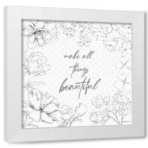 Peaceful Petals IX Neutral White Modern Wood Framed Art Print by Grove, Beth