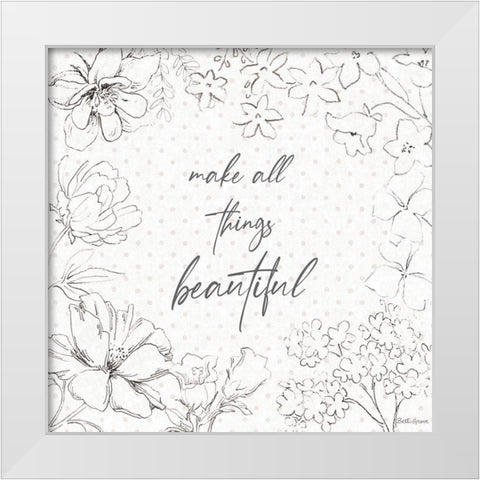 Peaceful Petals IX Neutral White Modern Wood Framed Art Print by Grove, Beth