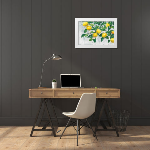 Zesty Lemons White Modern Wood Framed Art Print by Wiens, James