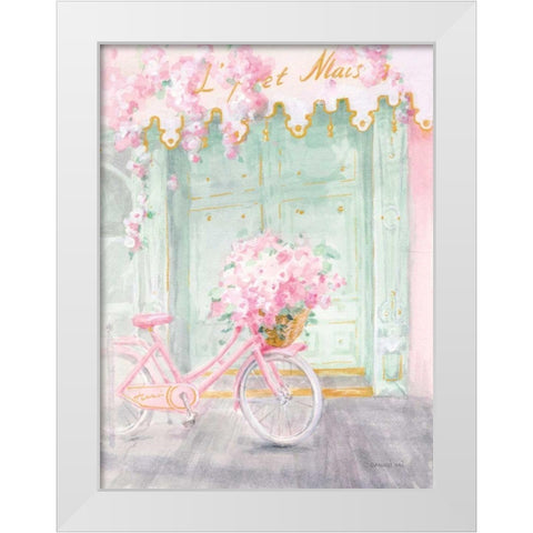 Pastel Paris I White Modern Wood Framed Art Print by Nai, Danhui