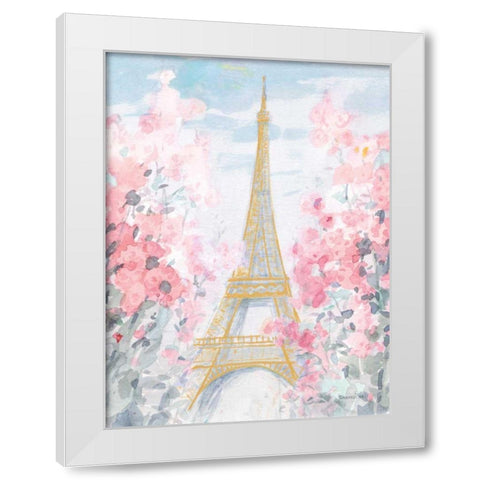 Pastel Paris III White Modern Wood Framed Art Print by Nai, Danhui