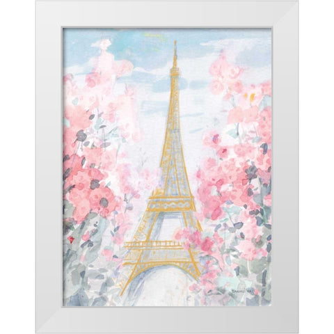 Pastel Paris III White Modern Wood Framed Art Print by Nai, Danhui