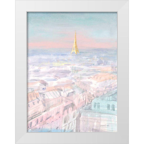 Pastel Paris VI White Modern Wood Framed Art Print by Nai, Danhui