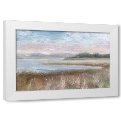 Silver Waters White Modern Wood Framed Art Print by Nai, Danhui