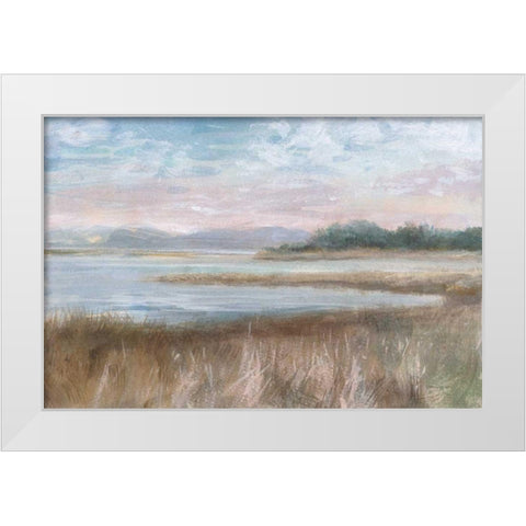 Silver Waters White Modern Wood Framed Art Print by Nai, Danhui