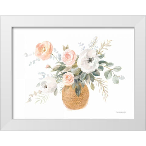 Blooms of Spring I White Modern Wood Framed Art Print by Nai, Danhui