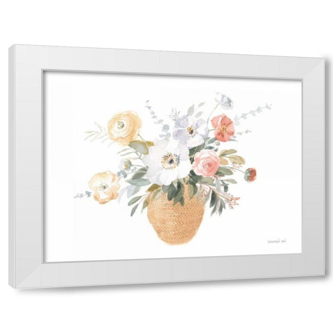Blooms of Spring II White Modern Wood Framed Art Print by Nai, Danhui