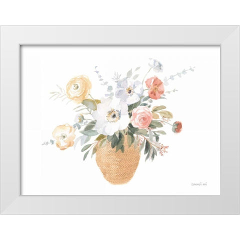 Blooms of Spring II White Modern Wood Framed Art Print by Nai, Danhui