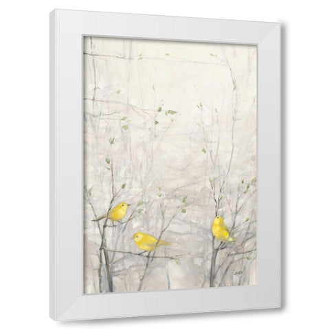 Birds in Trees I White Modern Wood Framed Art Print by Purinton, Julia
