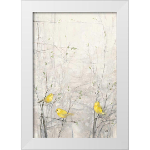 Birds in Trees I White Modern Wood Framed Art Print by Purinton, Julia
