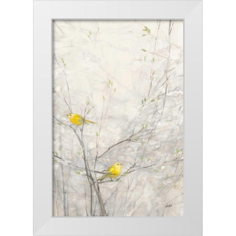 Birds in Trees II White Modern Wood Framed Art Print by Purinton, Julia