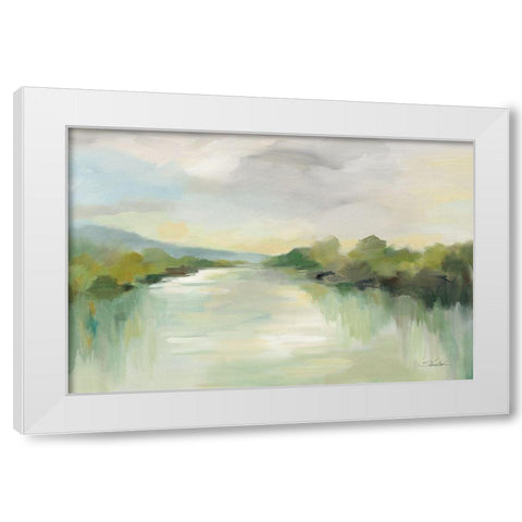 April River White Modern Wood Framed Art Print by Vassileva, Silvia