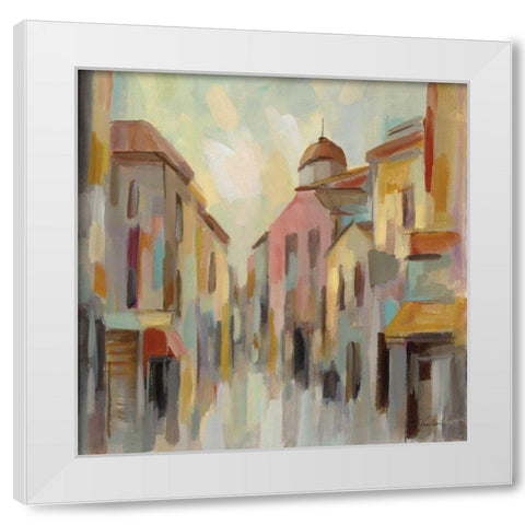 Pastel Street II White Modern Wood Framed Art Print by Vassileva, Silvia