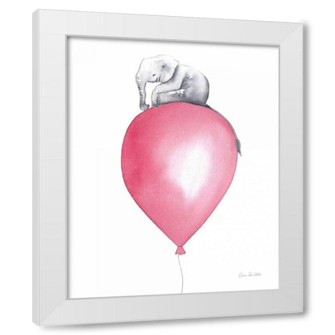 Baby Elephant Love II White Modern Wood Framed Art Print by Valle, Aimee Del