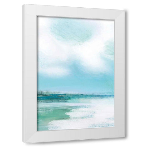 Morning Swim White Modern Wood Framed Art Print by Charro, Mercedes Lopez