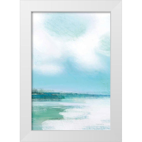 Morning Swim White Modern Wood Framed Art Print by Charro, Mercedes Lopez