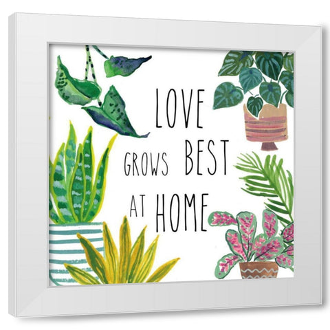 Plant Home III White Modern Wood Framed Art Print by Zaman, Farida