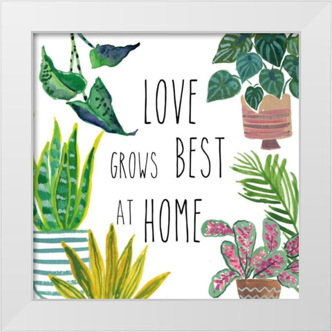 Plant Home III White Modern Wood Framed Art Print by Zaman, Farida