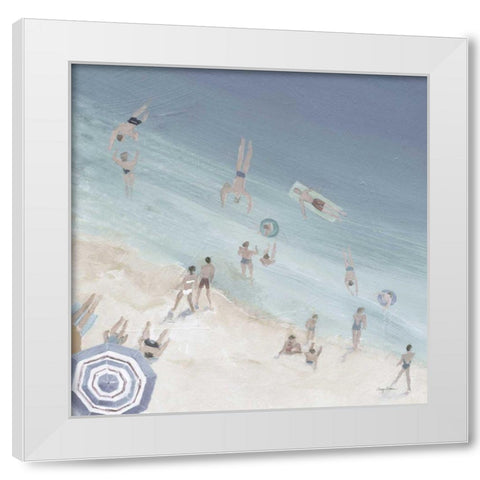 Cool Blue Beach Crop White Modern Wood Framed Art Print by Tillmon, Avery