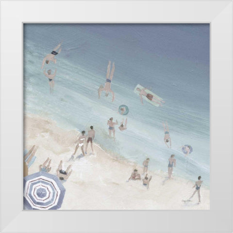 Cool Blue Beach Crop White Modern Wood Framed Art Print by Tillmon, Avery