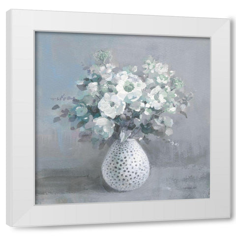 Touch of Spring II Sage White Modern Wood Framed Art Print by Nai, Danhui