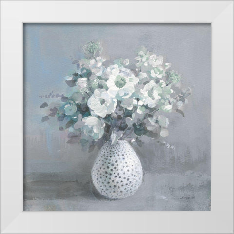 Touch of Spring II Sage White Modern Wood Framed Art Print by Nai, Danhui