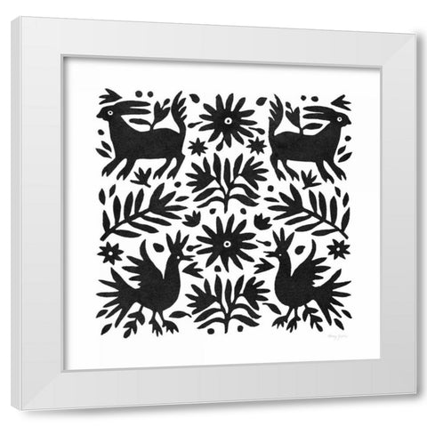 Otomi Elegance Black I White Modern Wood Framed Art Print by Green, Nancy