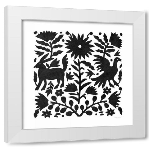 Otomi Elegance Black III White Modern Wood Framed Art Print by Green, Nancy