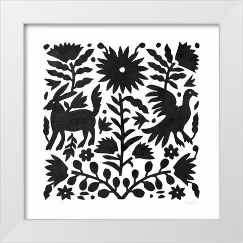Otomi Elegance Black III White Modern Wood Framed Art Print by Green, Nancy