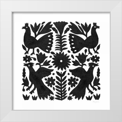 Otomi Elegance Black IV White Modern Wood Framed Art Print by Green, Nancy